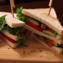 Veggie Club Sandwich: Club Sandwich with Fresh Veggies